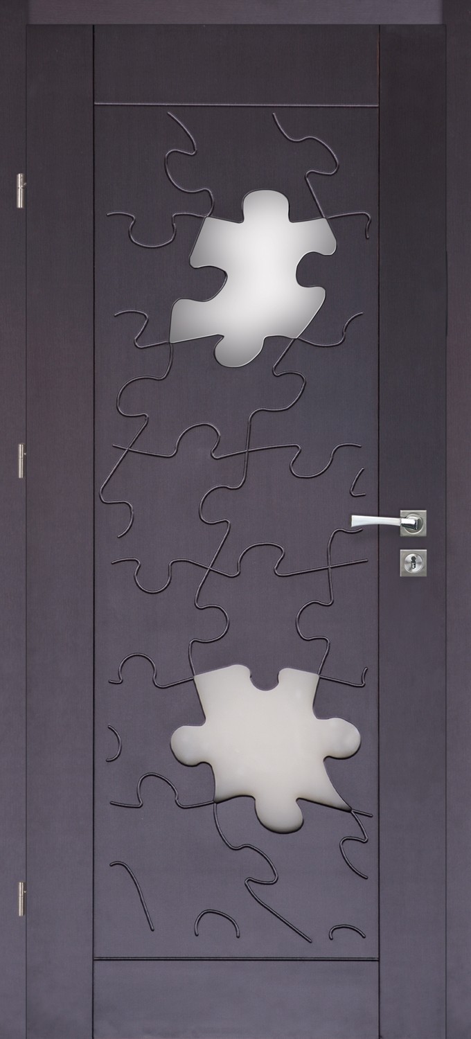 Drzwi z przeszkleniem Puzzle 10 wenge PVC | Wrocław